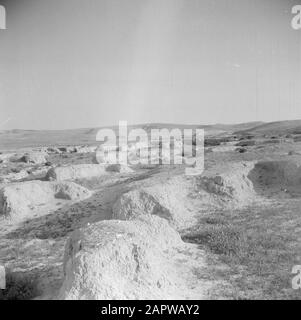 Israel 1948-1949: Negev-Wüste, Landschaft In der Negev-Wüste Datum: 1948 Ort: Israel, Negev-Schlüsselwörter: Natur, Panoramas, Wüsten Stockfoto
