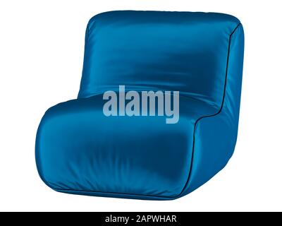 Weicher blauer Stuhl aus seidenem 3D-Rendering Stockfoto
