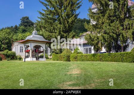 Hof des Klosters Ciolanu der östlichen orthodoxen Mönch, zwischen Tisau und Magura Gemeinden im Kreis Buzau, Rumänien Stockfoto