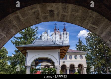 Eintritt in das Kloster Ciolanu der östlichen orthodoxen Mönch, zwischen Tisau und Magura Gemeinden im Kreis Buzau, Rumänien Stockfoto