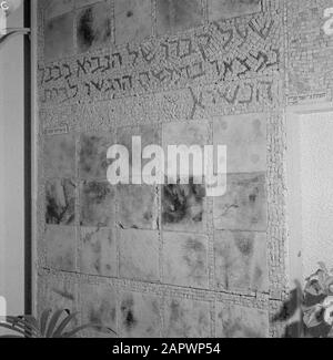 Mosaik im Saal der Residenz des Präsidenten Israels Datum: 1. Januar 1953 Ort: Israel Schlüsselwörter: Ministeriumssitze, Mosaiken, Aufschriften, Präsidenten Stockfoto