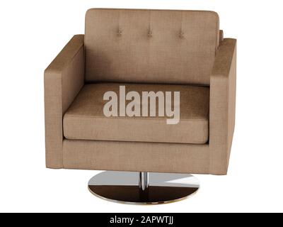 3D-Rendering für Sessel aus Stoff Stockfoto