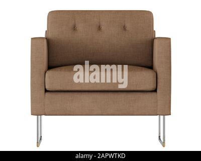 3D-Rendering für Sessel aus Stoff Stockfoto
