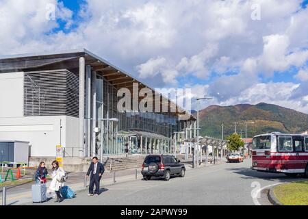 Akita, Okt 23: Außenansicht der Tazawako Station am Okt 23, 2019 in Akita, Japan Stockfoto