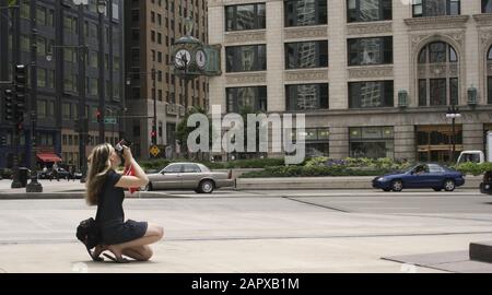 Straßenfotograf Chicago, Illinois, USA Stockfoto