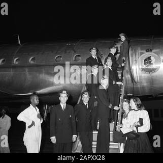 Reise nach Suriname und zur niederländischen Antillenbesatzung am Flughafen Hato am Curaçao Datum: 1947 Ort: Curaçao Schlüsselwörter: Flugzeuge, Flughäfen Stockfoto