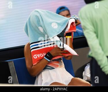 Melbourne Park Australian Open Day 5 24/01/20 kein Versteck für 2019 Champion Naomi Osaka (JAP), da sie Spiel in der dritten Runde verliert Foto Roger Pa Stockfoto