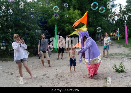 Kiew, Ukraine - 24. Juli 2018: Hare Krishna Festival Vadalife Stockfoto