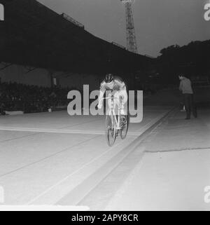 Weltmeisterschaften in Recourt. Endprofis stayers. Pursuit Pros Datum: 7. August 1963 Stichwörter: Stager, Verfolger, Finals, Profis Stockfoto