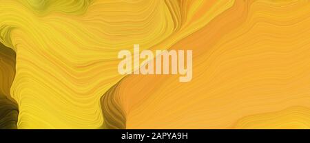 Dynamisches horizontales Banner mit leuchtenden Orange-, Schokolade- und Pastellorange Farben. Sehr dynamische gebogene Linien mit fließenden Wellen und Kurven. Stockfoto