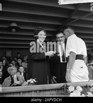 Prinzessin Beatrix besuchte die Ausstellung des niederländischen Pferdeentwurfs in den Bosch, der Prinzessin bei der Verleihung der Medaillen Datum: 19. September 1964 Ort: Den Bosch Schlüsselwörter: Medaillen, PRINZESSIN, Ausstellung, Besuche persönlicher Name: Beatrix, Prinzessin Stockfoto