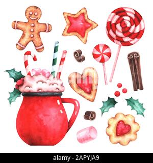 In den Farben der Weihnachtsbonbons Stockfoto