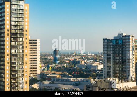 Melbourne, Australien - 18. April 2017: Melbourne Southbank - Blick von oben Stockfoto