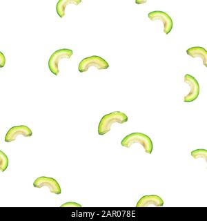 Avocado Aquarell Illustration nahtloses Muster. Stockfoto