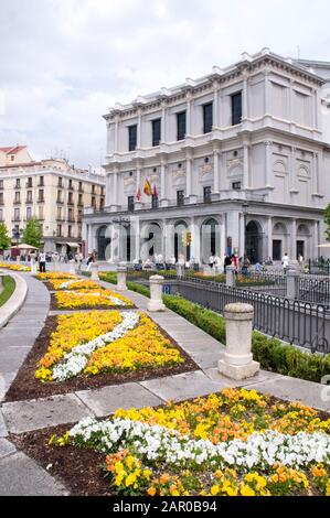 Royal Theater. Plaza de Oriente, Madrid, Spanien. Stockfoto