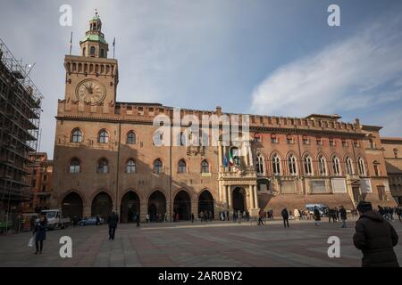 Palazzo d'Accursio in Bologna, Italien Stockfoto