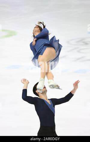 Graz-Österreich. Januar 2020. Miriam ZIEGLER & Severin KIEFER aus Österreich, während des Freiprogramms im Paarlauf bei den ISU European Figure Skating Championats 2020 in der Steiermarkhalle, am 24. Januar 2020 in Graz, Österreich. Kredit: Raniero Corbelletti/AFLO/Alamy Live News Credit: AFLO Co. Ltd./Alamy Live News Stockfoto