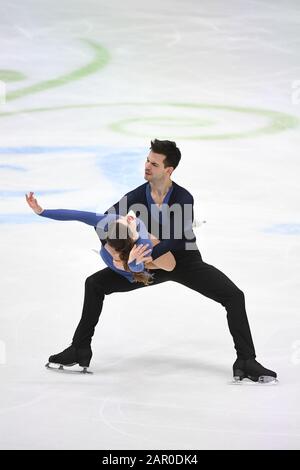 Graz-Österreich. Januar 2020. Miriam ZIEGLER & Severin KIEFER aus Österreich, während des Freiprogramms im Paarlauf bei den ISU European Figure Skating Championats 2020 in der Steiermarkhalle, am 24. Januar 2020 in Graz, Österreich. Kredit: Raniero Corbelletti/AFLO/Alamy Live News Credit: AFLO Co. Ltd./Alamy Live News Stockfoto