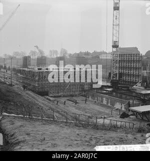 Alte Schleuse Terneuzen, in Bau bei Terneuzen, Baggerdatum: 30. Januar 1964 Standort: Terneuzen, Zeeland Stockfoto