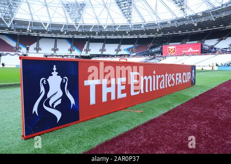London City Stadium, London, Großbritannien am Samstag, 25. Januar 2020. London, ENGLAND - 25. JANUAR General View of während des FA-Cup-Spiels zwischen West Ham United und West Bromwich Albion im Londoner City Stadium, London am Samstag, 25. Januar 2020. (Kredit: Leila Coker / MI News) Foto darf nur für redaktionelle Zwecke in Zeitungen und/oder Zeitschriften verwendet werden, Lizenz für kommerzielle Nutzung erforderlich Kredit: MI News & Sport /Alamy Live News Stockfoto