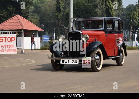 1932 Singer Nine Car mit 9 ps und 4-Zylinder-Motor. Indien RJI 75. Stockfoto