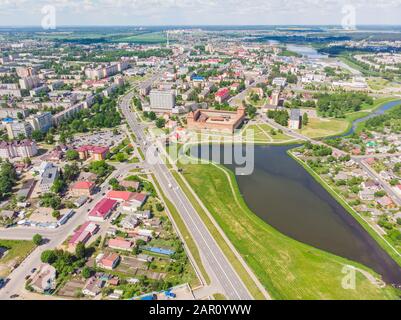 Sommerpanorama der Stadt Lida. Weißrussland. Stockfoto