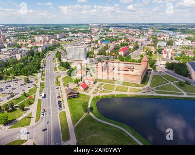 Sommerpanorama der Stadt Lida. Weißrussland. Stockfoto