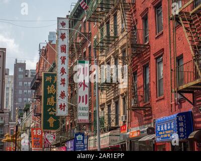 New York, USA - 31. Mai 2019: Bild der Pell Street in Chinatown, Manhattan. Stockfoto