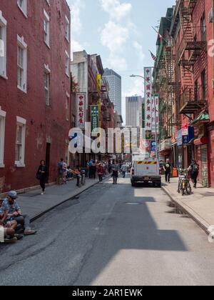 New York, USA - 31. Mai 2019: Bild der Pell Street in Chinatown, Manhattan. Stockfoto