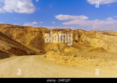 Blick auf Nahal Amram (Wüstental) und die Wüstenlandschaft Arava, Südisraelisch Stockfoto