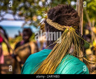 Inseltaufe als Segen der Ureinwohner in Bougainville, Papua-Neuguinea Stockfoto