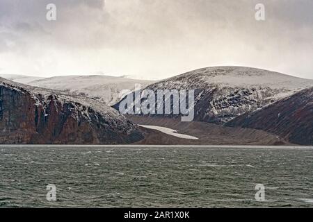 Sich zurückziehenden Gletscher in der hohen Arktis von Baffin Island in Nunavut, Kanada Stockfoto