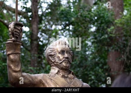 Sao Paulo, Sao Paulo, Brasilien. Januar 2020. Dom Pedro I Statue, eingeweiht vom Vizepräsidenten Hamilton Maourao, im Parque da Independencia (Unabhängigkeitspark) in Sao Paulo. (Bild: © Paulo LopesZUMA Draht) Stockfoto