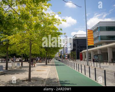 Lissabon, PORTUGAL - 15. Juli 2018:: Parque das Nacoes (Park der Nationen) in Lissabon ist ein Modernes Kulturzentrum Und EIN Ort Für EIN Einkaufszentrum, Den Pavi Stockfoto