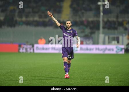 Firenze, Italien. Januar 2020. Spieler von acf Fiorentina lorenzo Venuti während Fiorentina gegen Genua, italienische Fußball-Serie-A-Männermeisterschaft in Firenze, Italien, 25. Januar 2020 Kredit: Unabhängige Fotoagentur/Alamy Live News Stockfoto