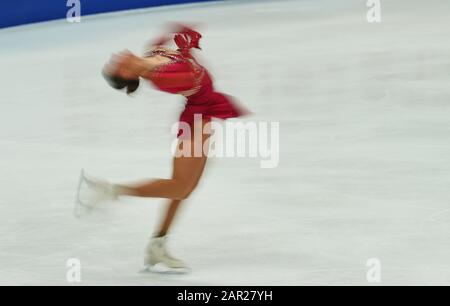 Steiermarkhalle, Graz, Österreich. 25. Januar 2020: Nicole Schott von Deutschland im Einsatz bei Den Damen Freies Skating bei den ISU European Figure Skating Championats in Kim Price/CSM Stockfoto