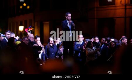 Madrid, Spanien. Januar 2020. Juan Guaidos selbst ernannter präsident Venezuelas besucht Madrid und erhält die internationale Medaille der Gemeinschaft von Madrid. (Foto von José Cuesta/261/Cordon Press). Credit: Cordon PRESS/Alamy Live News Stockfoto