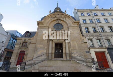 Der Tempel du Marais oder die Kirche Sainte Marie de la Visitation in Paris, Frankreich. Stockfoto