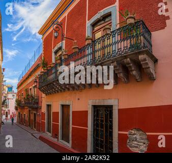 Blick auf die Positos Straße in der mexikanischen Stadt Guanajuato Stockfoto