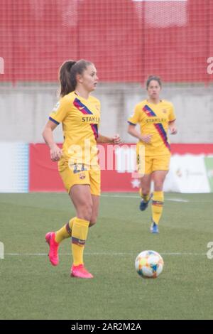 Madrid, Spanien. Januar 2020. Martens.Voller Eintritt zum Duell zwischen den beiden Kandidaten um den Titel La Liga Iberdrola, Atlético de Madrid Female Null whit F.C. Barcelona. (Foto von Jorge Gonzalez/Pacific Press) Credit: Pacific Press Agency/Alamy Live News Stockfoto