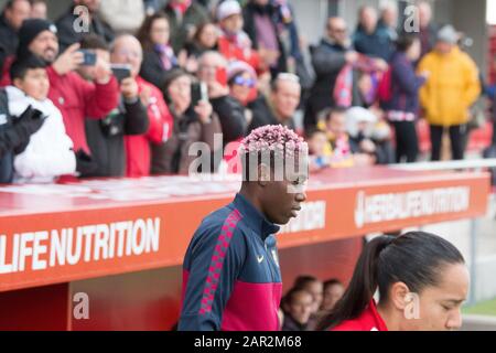 Madrid, Spanien. Januar 2020. Oshoala.Voller Eintritt zum Duell zwischen den beiden Kandidaten um den Titel La Liga Iberdrola, Atlético de Madrid Female Null whit F.C. Barcelona. (Foto von Jorge Gonzalez/Pacific Press) Credit: Pacific Press Agency/Alamy Live News Stockfoto