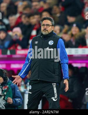 Fußball München-Schalke, München, 25. Januar 2020. David WAGNER, Trainer Schalke FC BAYERN MÜNCHEN - FC SCHALKE 04 - DFL-REGELUNGEN VERBIETEN JEDE VERWENDUNG VON FOTOS als BILDSEQUENZEN und/oder QUASI-VIDEO - 1.Deutsche Fußball-Liga, München, 25. Januar 2020. Saison 2019/2020, Spieltag 19, © Peter Schatz / Alamy Live News Stockfoto