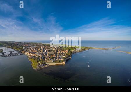 Englands nordöstlichste Stadt ein Luftbild von Berwick Upon Tweed Stockfoto