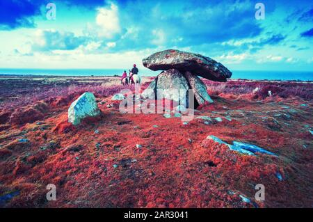 Chun Quoit, alte Grabkammer, Cornwall UK Stockfoto