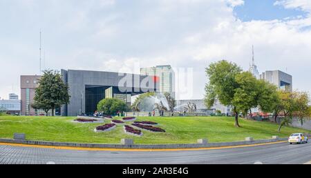 Der Neptun Brunnen in der Macroplaza, in der mexikanischen Stadt Monterrey, Nuevo Leon State Stockfoto