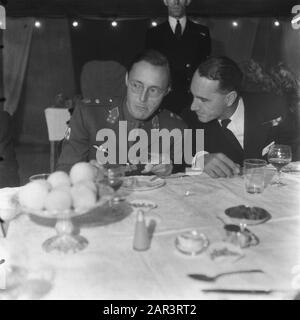 Vlootweek in Rotterdam-Prins Bernhard während des Mittagsdatums: 16. August 1945 Ort: Rotterdam, Zuid-Holland Schlüsselwörter: Zweiter Weltkrieg, Flotten persönlicher Name: Bernhard (Prinz Niederlande) Stockfoto
