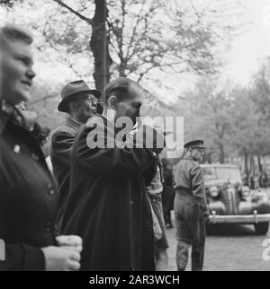 Besuch von Eisenhower im Palast lange Voorhout in den Haag [EIN Mann fotografiert] Datum: 6. Oktober 1945 Ort: Die Haager Schlüsselwörter: Besuche, Generäle Personenname: Eisenhower, Dwight Stockfoto