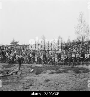 Boy Scout Meeting Palmpases Datum: 13. April 1946 Schlüsselwörter: Meetings, Pfadfinder Stockfoto