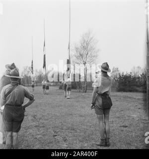 Boy Scout Meeting Palmpases Datum: 13. April 1946 Schlüsselwörter: Meetings, Pfadfinder Stockfoto