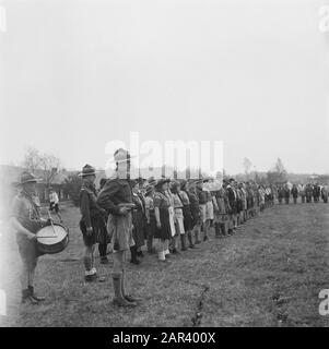 Boy Scout Meeting Palmpases Datum: 13. April 1946 Schlüsselwörter: Meetings, Pfadfinder Stockfoto